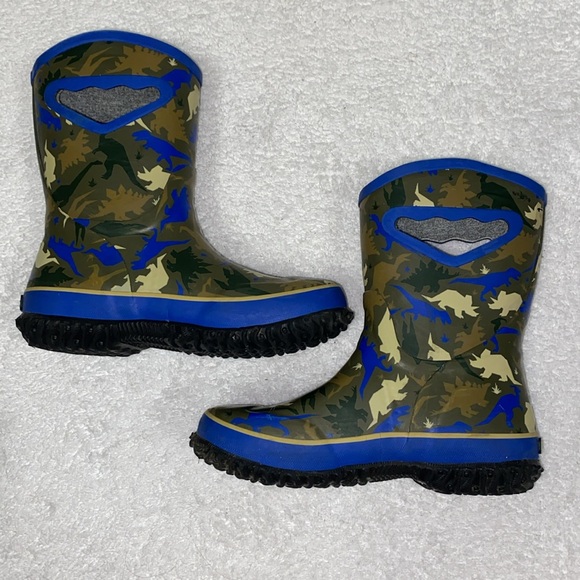 MCIKCC dinosaur Rain Boots, Anti Slip Rubber Waterproof pull one size 2 - Picture 5 of 8